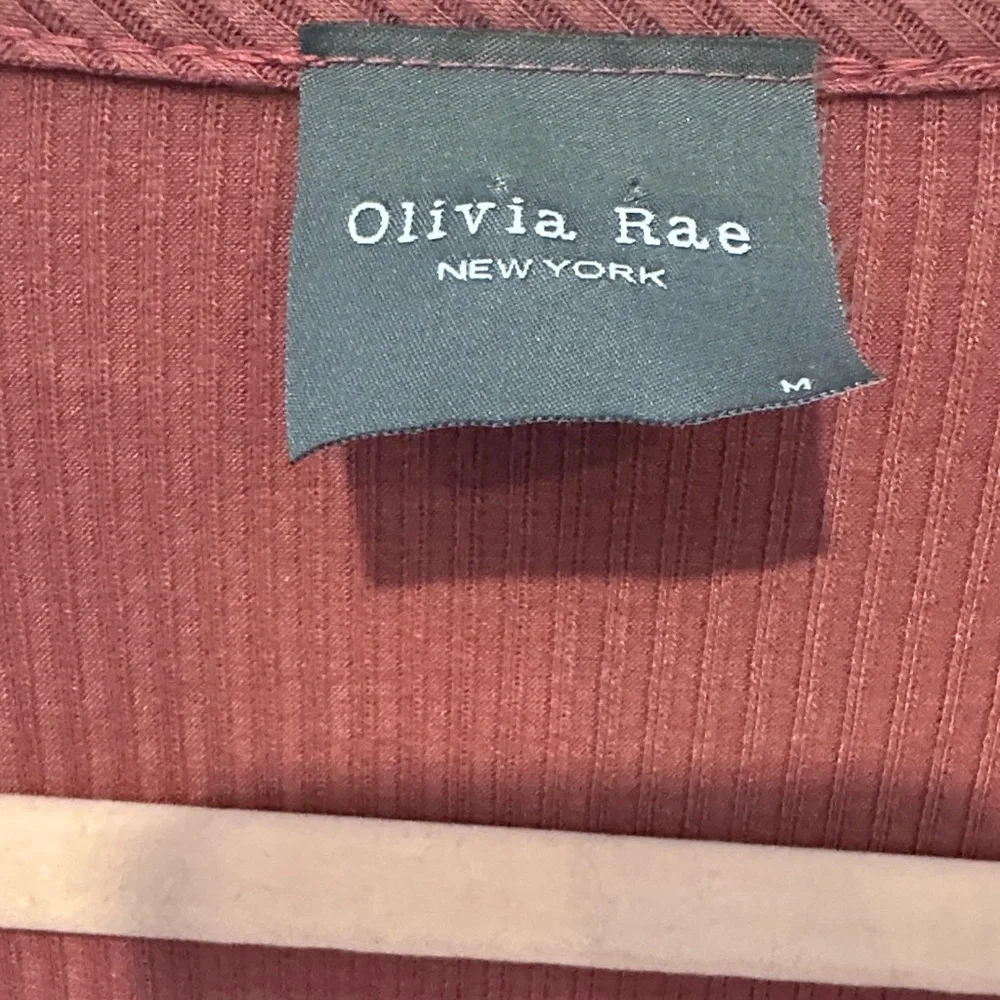 Olivia Rae Deep V-Neck Tiered Dress in Rust - Picture 2 of 2